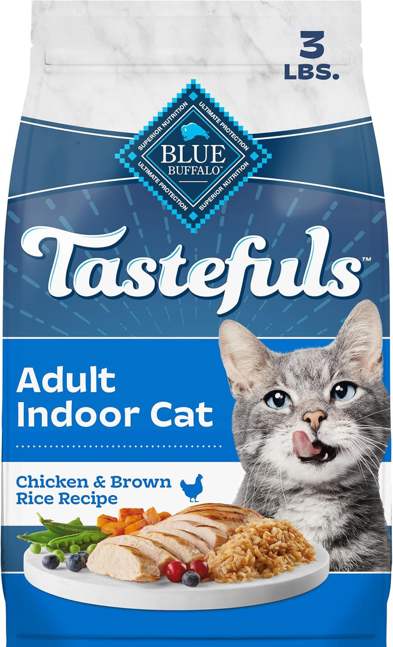 Blue Buffalo Tastefuls Adult Indoor Dry Cat Food, Chicken & Brown Rice, 3-lb Bag