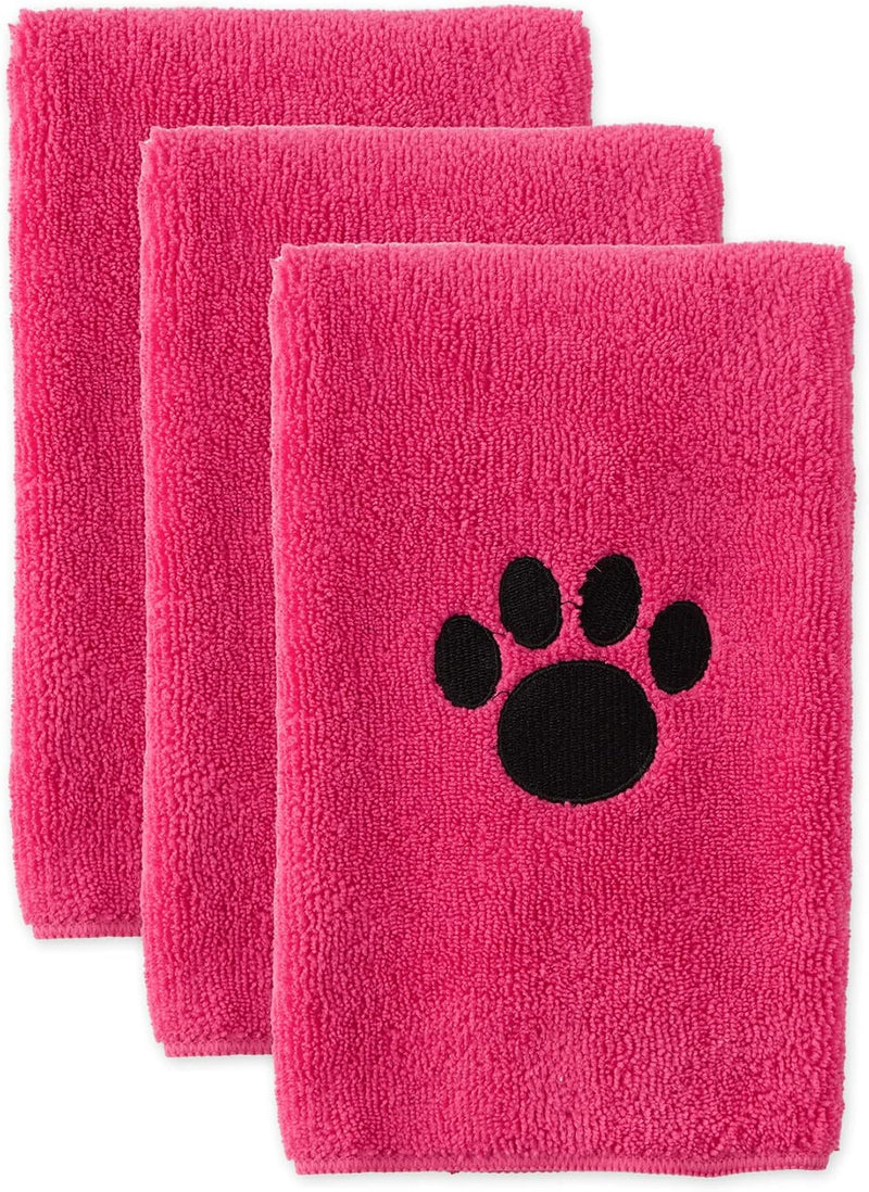 Bone Dry Pet Grooming, Embroidered Microfiber Towel Drying Collection, 15x30