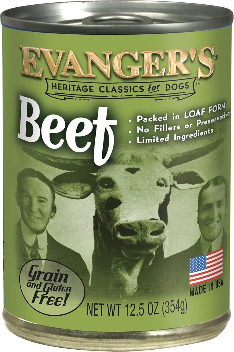 Evanger's Heritage Classic Beef for Dogs, Single-Source Protein Canned Dog Food for All Life Stages, Grain & Gluten Free
