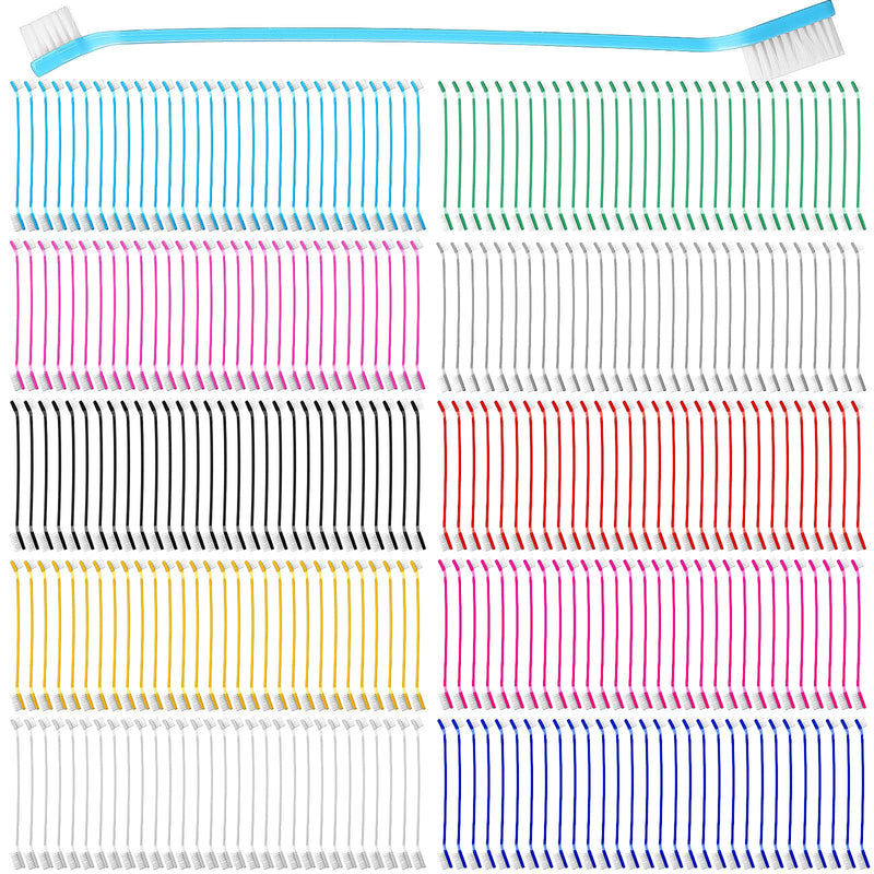 Eaasty 300 Pcs Dog Toothbrush Bulk Dual Headed Dental Brushes Puppy Tooth Brushing Kit Long Handle Toothbrush for Large Small Dogs Cats Puppy Teeth Cleaning Oral Dental Care Supplies 10 Colors