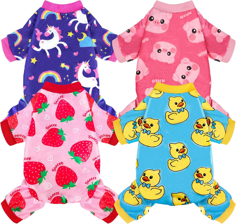 4 Pack Dog Pajamas Soft Lightweight Dog Recovery Suit Onesie Clothes for Small Medium Female Pet Boys Girls Dogs