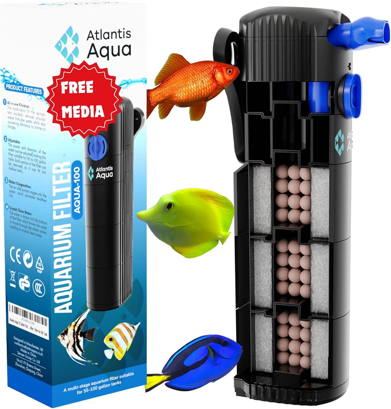 55 Gallon Fish Tank Filter to 100 Gallon Fish Tank Filter | Silent Fish Tank Filter | Large Fish Tank Filter | Submersib