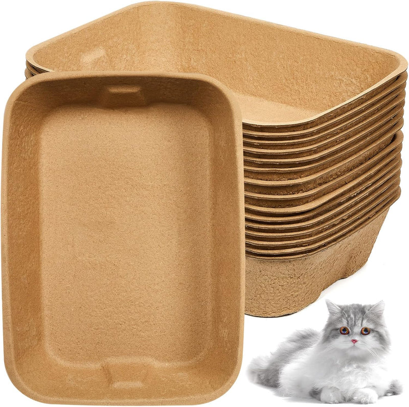 Tessco for you 15 Pack Large Disposable Cat Litter Box 16 x 11.2 x 3.7 Inch