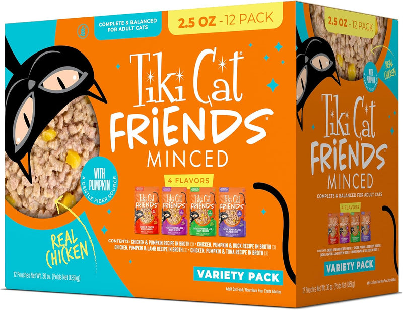Tiki Cat Friends Wet Cat Food, Chicken Variety Pack, 2.5 oz Pouch (12)