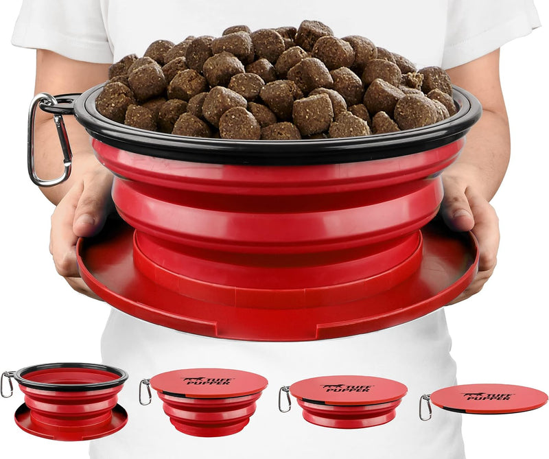 Tuff Pupper SuperBigSlurp Collapsible Dog Bowls, Extra Large Capacity, Portable, Food Safe, Odorless, Non-Toxic Silicone