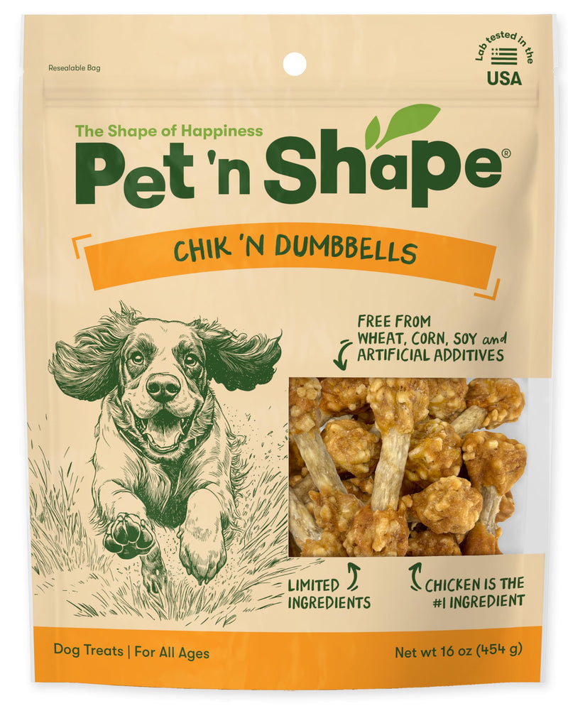 Pet 'n Shape Chik 'n Rice Dumbbells - Natural Dog Treats, Chicken, 1 Pound