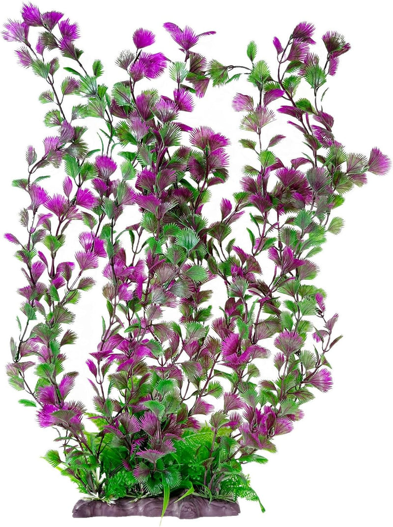 Hamiledyi Aquarium Plastic Plants Extra Large Aquarium Plant 20.4-inch Tall Aquarium Decor Artificial Fish Tank Plants,T