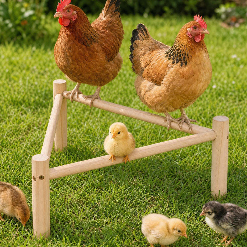 Chicken Perch for Coop & Brooder, Chicken Roosting Bars, Chicken Toys & Pine Wooden Coop Accessories, Triangular Chick Perch for Parrots Birds, Natural Poultry Stand Chicken Nesting Support (1 PCS)