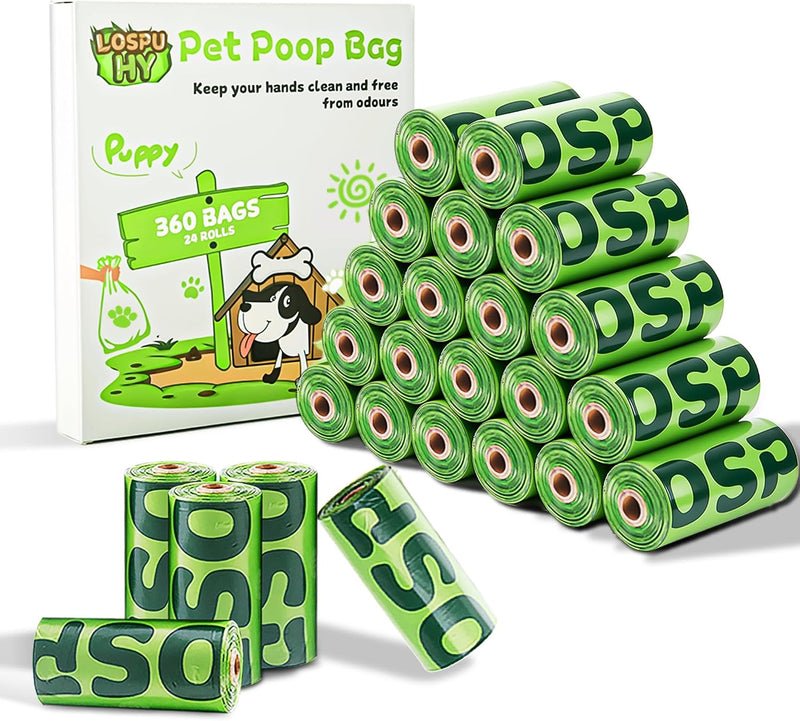 Dog Poop Bags Rolls, Extra Thick Leak Proof Pet Waste Bag, 360 Count Tear Resistant Poop Bags for Dogs for Outdoor Doggi