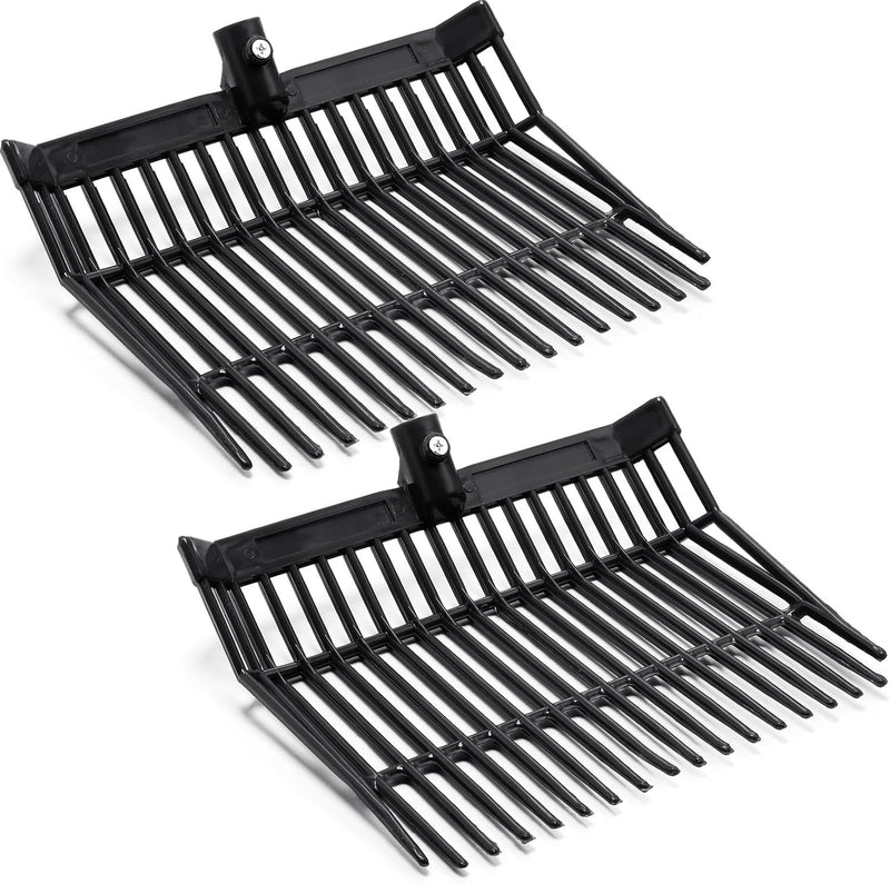Lasnten Manure Fork Replacement Head, 18 Tines Pitchfork Head with Screws and Nuts, Horse Manure Rake for Picking up Gra