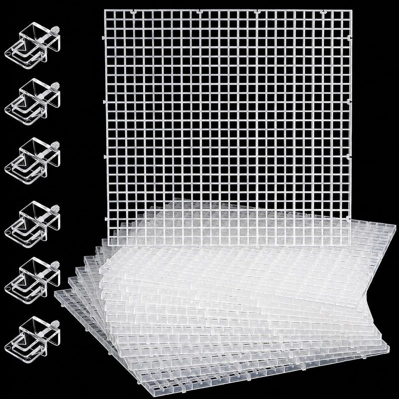 Okllen 12 PCS Egg Crate, Aquarium Divider with 6 Board Clips