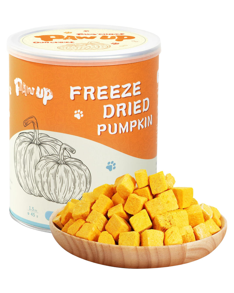 PAWUP Freeze Dried Pumpkin Treats for Dogs & Cats – Single Ingredient High Fiber Dog Food Topper for Digestion & Gut Health, Natural Pet Snacks for Sensitive Stomachs, 1.58 oz