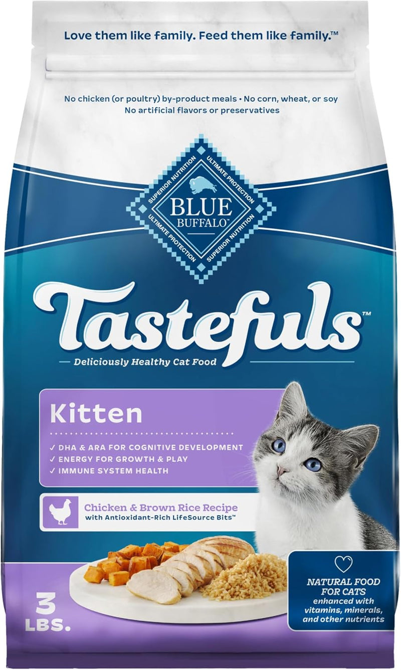 Blue Buffalo Tastefuls Chicken Kitten Dry Cat Food, 3 lb