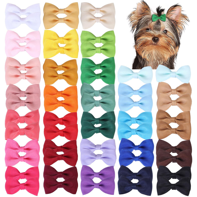 60PCS 2Inch Puppy Dog Bows with Clips,Small Handmade Hair Accessories Bow Pet Puppy for Doggies Cat Kitten Rabbit Grooming Accessories (BlueStyle A-60pcs)