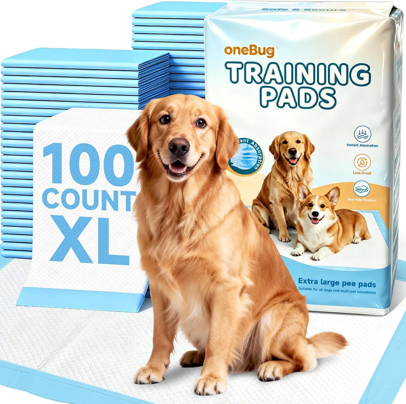 Super Absorbent Leakproof Disposable Dog Pee Pads, 100 Count