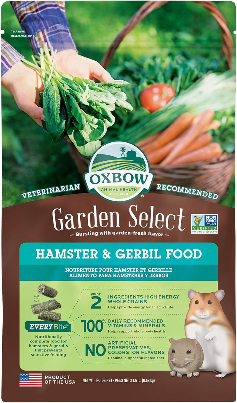 Oxbow Garden Select Hamster Food & Gerbil Food, Non-GMO Pellets, 1.5 lb