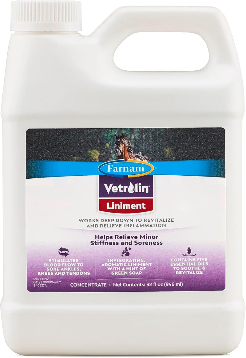 Farnam Vetrolin Horse Liniment to Relieve Inflammation, 32 oz