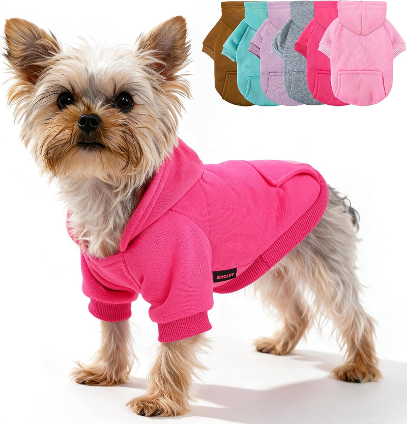 Classic Dog Hoodie Sweater with Pockets Hats for Small Dogs,S