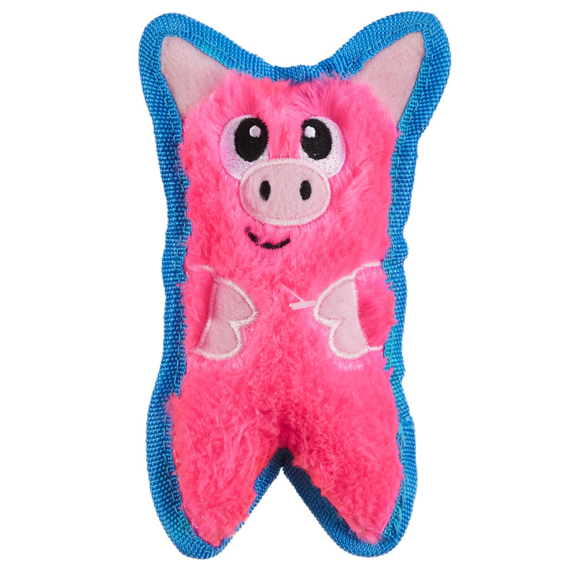 Outward Hound Durablez Minis – Squeaky Plush Dog Toy, No Stuffing for Less Mess, Interactive & Tough, Jumbo Squeaker, Puppies & Small Dogs, Pig, 6.8