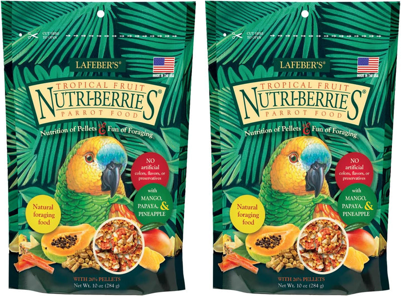 LAFEBER'S Tropical Fruit Nutri-Berries Pet Bird Food, Made with Non-GMO and Human-Grade Ingredients, for Parrots (10 oz