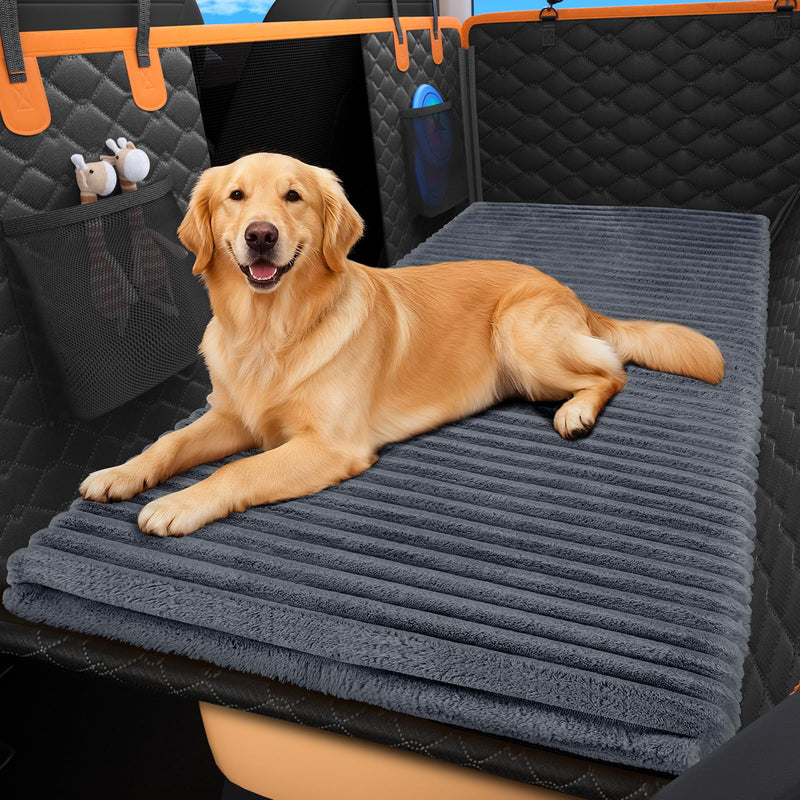 FURTIME Backseat Pet Bed Mat, Non-Slip Dog Bed for Car Back Seat, Washable Travel Pet Mat with Removable Cover, Dog Seat Covers Protector Fit for Backseat Extenders and Trucks SUVs, 54
