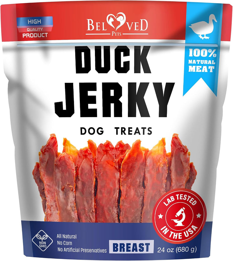 Dog Treats Duck Jerky 1.5 LB – Dog Food & High Protein Chews for Large, Medium & Small Breeds – Natural Healthy Training