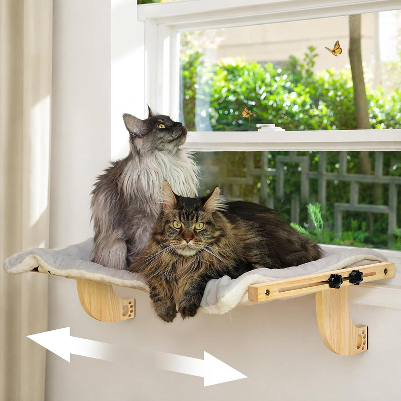 Oversized Adjustable Cat Window Perch for Double Hung Window, Variable Length