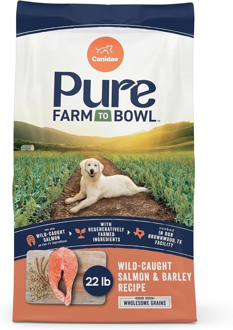 CANIDAE Pure Farm to Bowl Dog Food, Wild-Caught Salmon & Barley, 22 lb