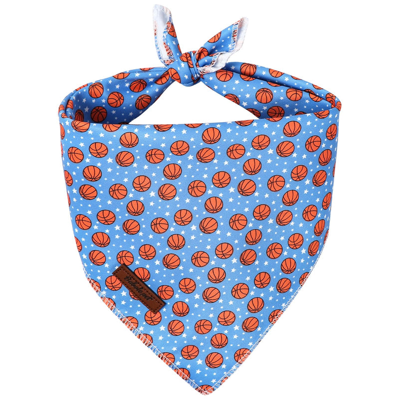 Babole Pet Basketball Dog Bandana - Soft Blue Spring Summer Dog Neck Scarf, Cute Pet Bib for Medium Large Dogs, Playful Photo Dogs Cats Prop for Daily Use Parties & Pet Photography L