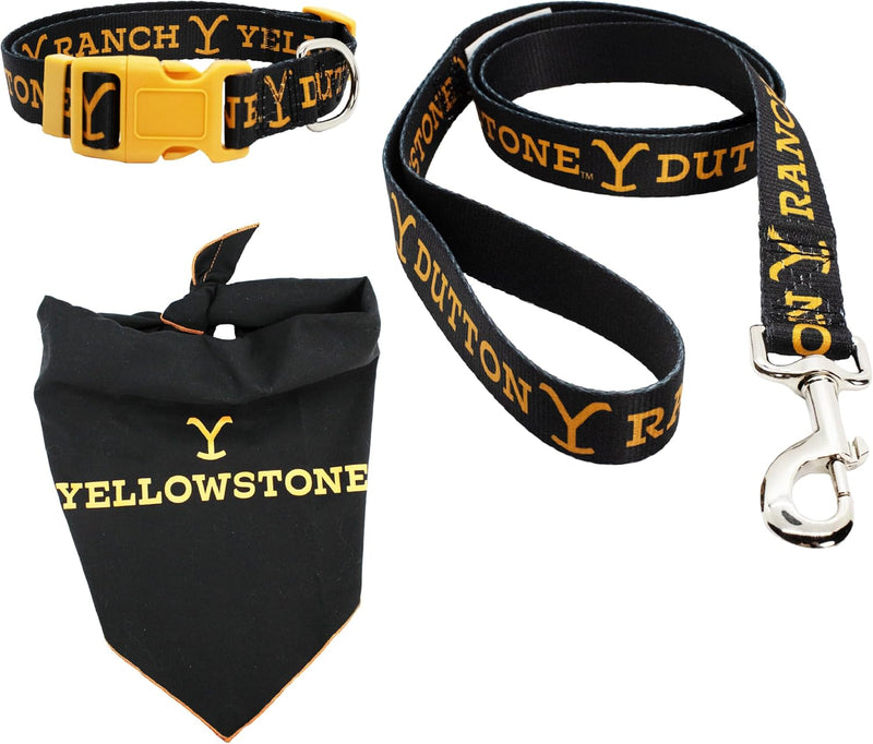 Official Yellowstone Dog Collar, Bandana & Leash Set, for Small Dogs Gift