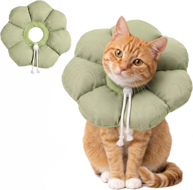 Avont Soft Cat Cone M Sagegreen Post-Surgery Anti-Lick Adjustable