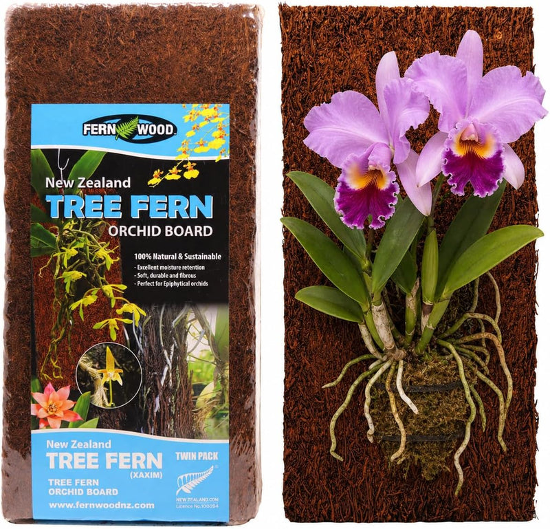 Fernwood New Zealand Tree Fern Orchid Mounting Board - 2 Pack - Size 12x6x1