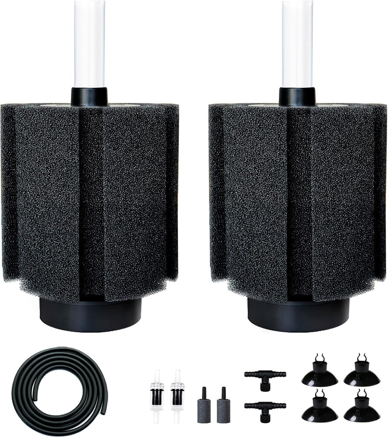 2 Pack 60-70 Gal Aquarium Sponge Filter with Air Stone