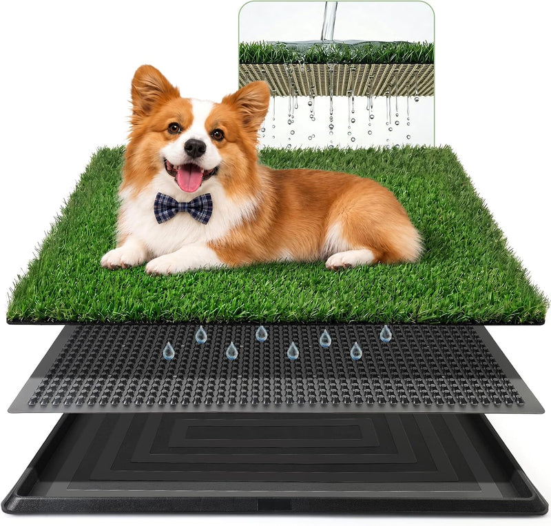 Powools Grass Pad for Dogs Potty, 3-Layer Reusable, Washable, 30 x 20 in