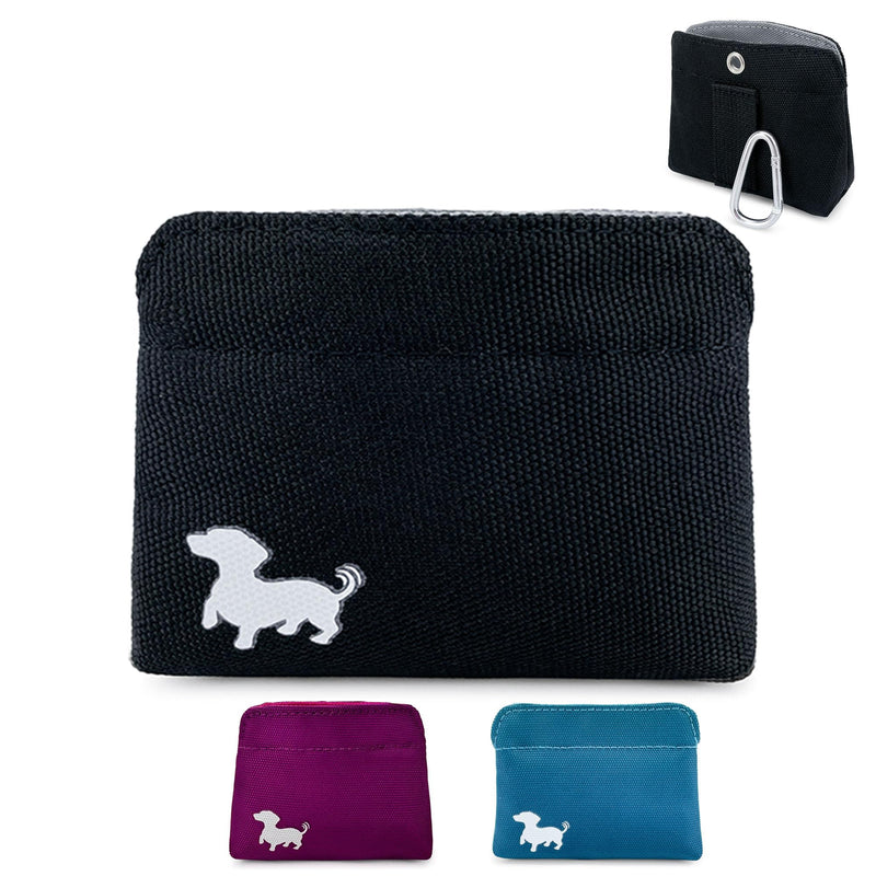 Swaggly Extra Small Dog Treat Pouch – Slim Magnetic Pocket Dog Treat Bag for Walking & Training – Discreet Clip On Treat Pouch for Leash, Waistband or Pocket – Mess Free Storage (Black/Gray)
