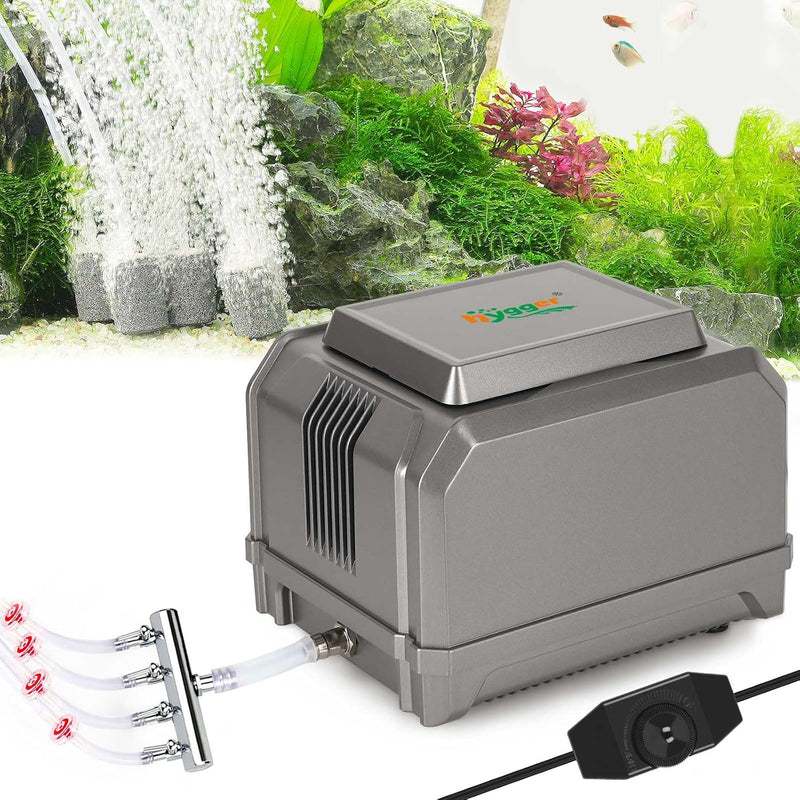hygger Aquarium Air Pump 10W/15W 0.025Mpa/0.03Mpa Powerful Adjustable Fish Tank Air Pump 4 Outlets Oxygen Aerator for Me