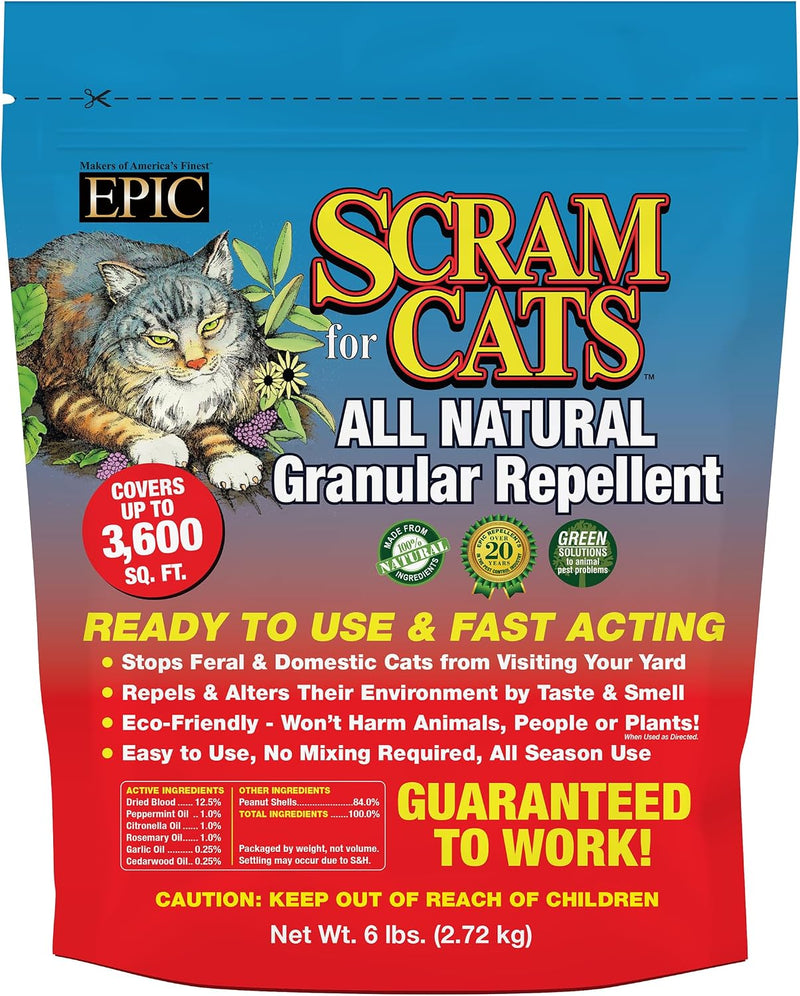 Epic REPELLENTS Cat Scram, Animal, People and Pet Safe Granular Repellent (6 lbs)