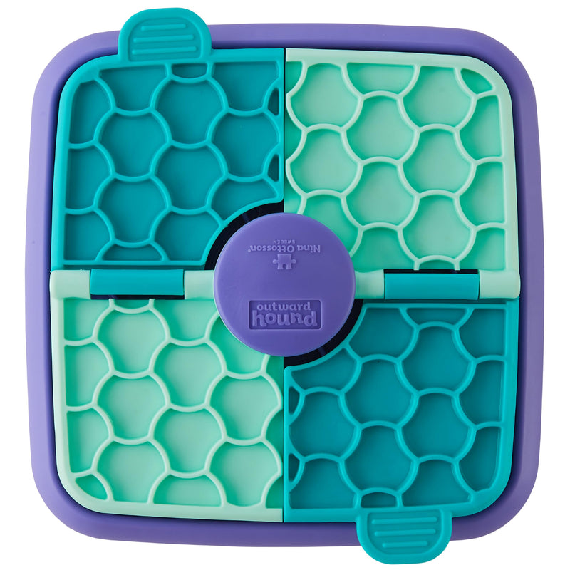 Outward Hound by Nina Ottosson Lick N’ Flip Level 1 Dog Puzzle Toy, Lick Mat & Slow Feeder – Non-Slip Base Beginner Enrichment for Small & Medium Dogs, Holds 1 Cup Wet or Dry Food, 7.4