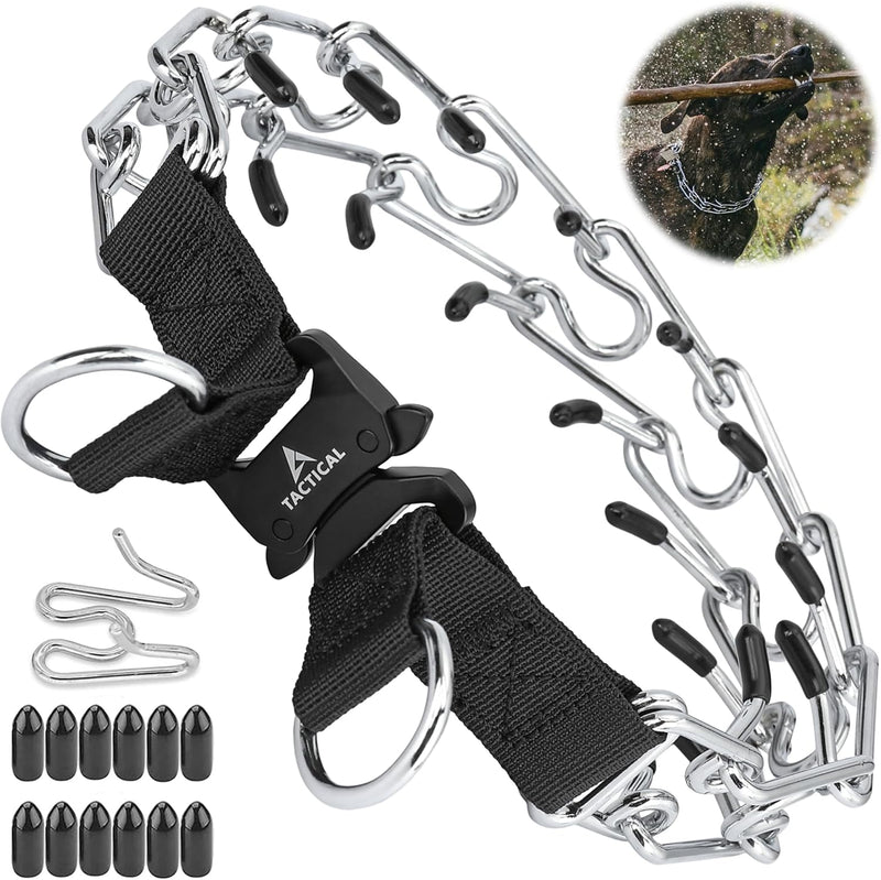 DEYACE Quick Release Dog Training Collar Adjustable Stainless Steel Collar for Small Medium Large Dog