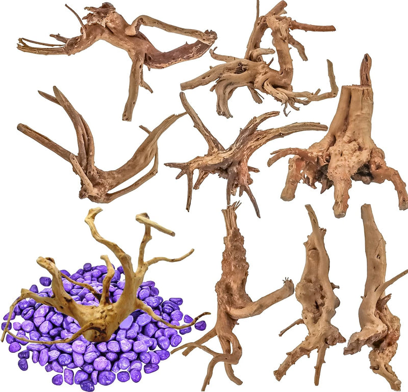 Vmiapxo 8-Pack Natural Driftwood, Sinkable Spider Wood (4''-6'')