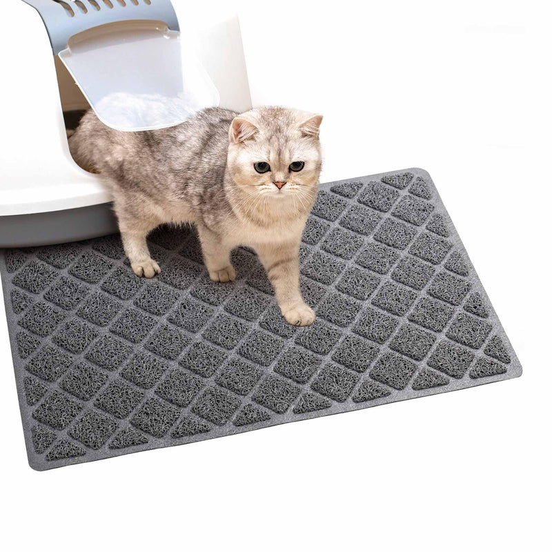 BOOMIBOO Cat Litter Mat Litter Box Mat,Litter Trapping Mat Premium Durable PVC Pad, 23 x 14 Inches, Easy to Clean,Non-Slip,Urine Waterproof