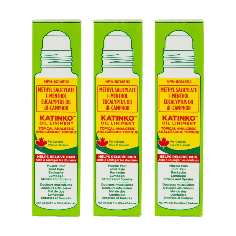 Katinko Oil Liniment Rollerball Applicator, 10ml (3 Pack)