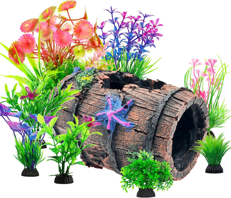 CousDUoBe Fish Broken Barrel Decor Fish Tank Decorations Betta Fish Tank Accessories,Starfish Barrel x 1pc, Aquarium Pla
