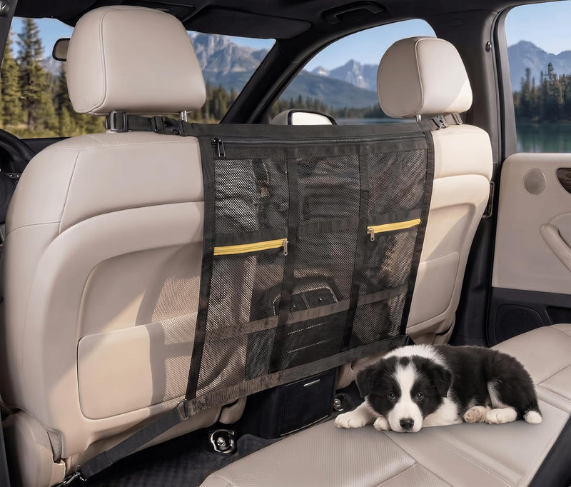 Universal Dog Car Barrier for SUV, Truck & Sedan, Double-Layer Car Net