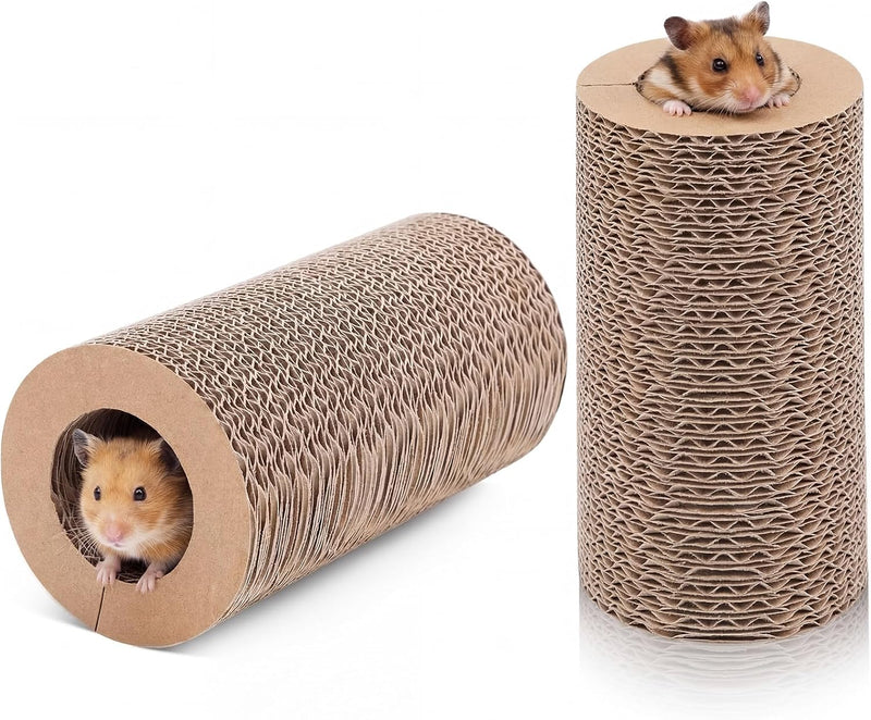 Dansydaisy 2 Pack Hamster Tunnel, Corrugated Cardboard Tubes for Small Pets