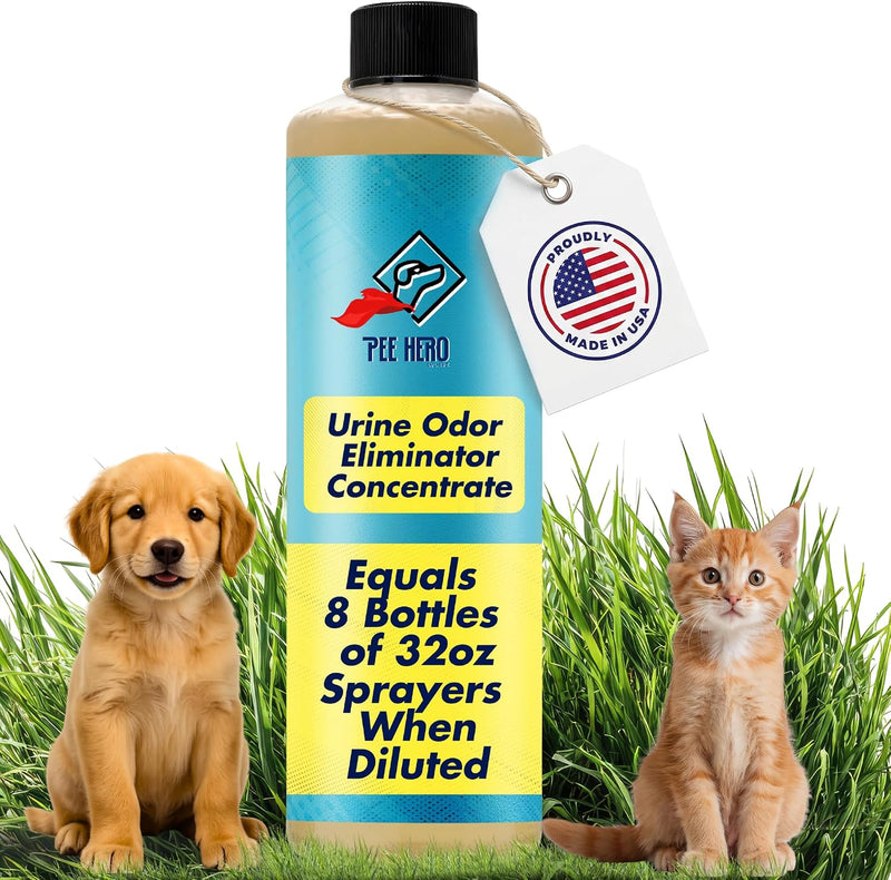 Pee Hero Outdoor Pet Urine Odor Eliminator 32 oz Concentrate, Makes 8 Bottles, 32 oz Each