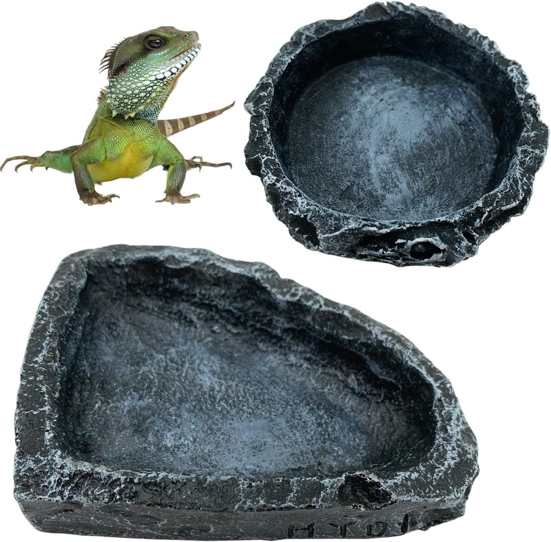 2 Pack Reptile Feeding Dish Corner Bowl, Reptile Water Dish Food Bowl Feeding Terrarium Bowls for Bearded Dragon Lizard