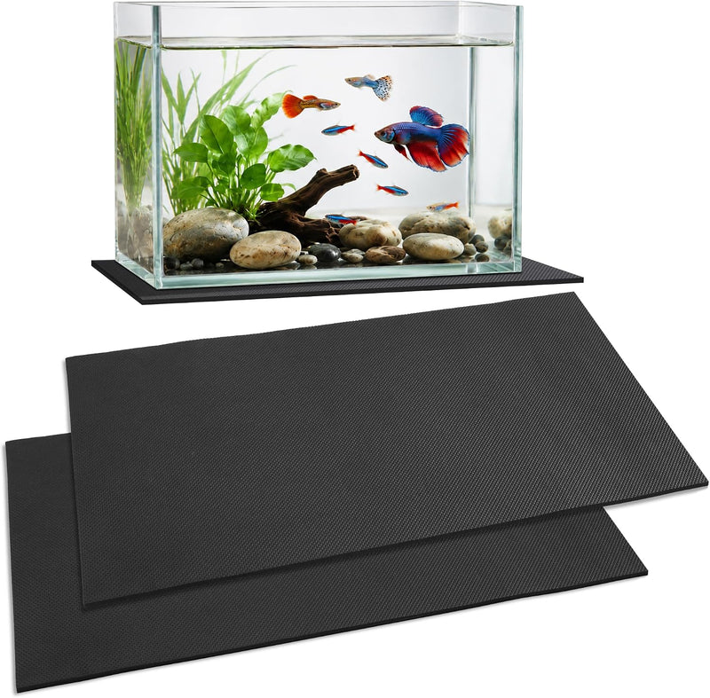 31.5 x 15 x 0.2 Inch Aquarium Mat 2Pcs, Thick Shock Absorbing Fish Tank Pad, Waterproof Non-Slip Base Cushion for 20 Gal