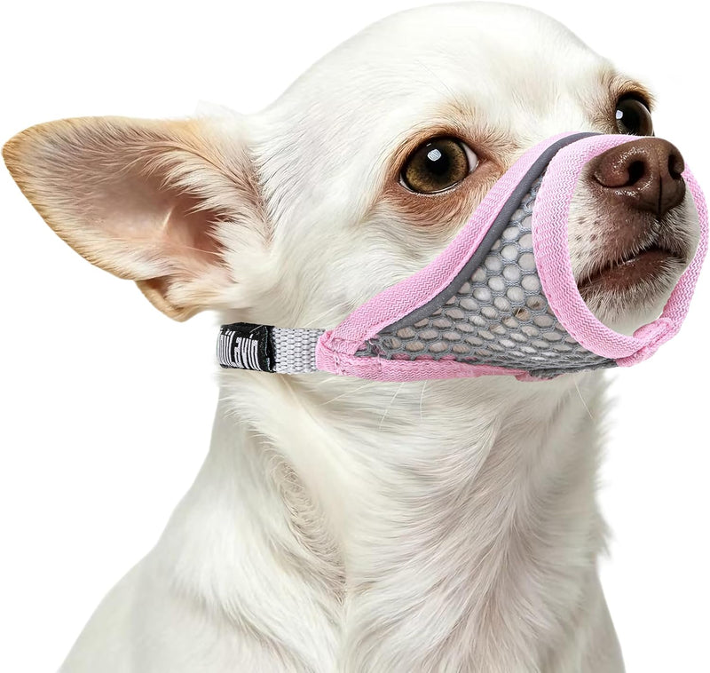Dog Muzzle, Soft Mesh Muzzles for Small Dogs, Chihuahua Shih Tzu Yorkie Pom, Short Snout Mouth Guard for Barking Biting