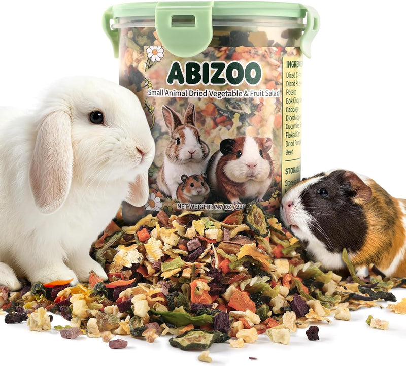 Abizoo Small Animal Treats Dried Vegetable & Fruit Bunny Treats Mix